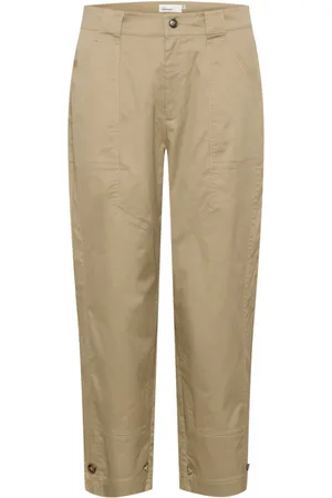 Karen by Simonsen Broeken, Dames, Bruin, XS, Katoen, Chinchilla broek met relaxte pasvorm