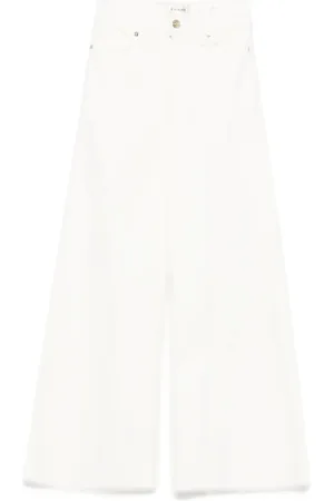 Frame Jeans, Dames, Wit, W25, Crop Raw Palazzo Broek