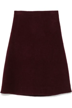 Jil Sander Rokken, Dames, Rood, L, Burgundy A-lijn Midi Rok