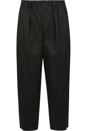 Marni Broeken, Heren, Zwart, M, Katoen, Katoenen broek met verborgen rits en knoop
