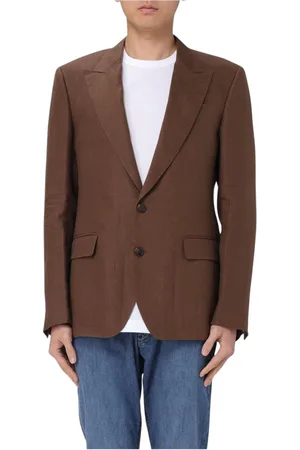 Dolce & Gabbana Jassen, Heren, Bruin, L, Linnen, Klassieke Linnen Blazer Bruin