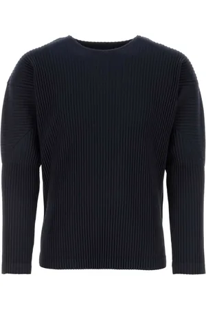 Issey Miyake Tops, Heren, Blauw, L, Polyester, T-Shirts