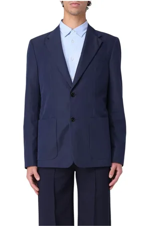 Gucci Jassen, Heren, Blauw, L, Blauwe Single-Breasted Blazer