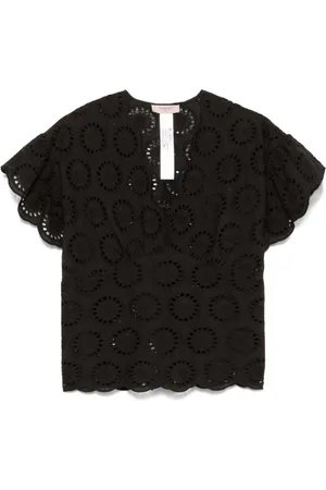 Twin-Set Blouses & Shirts, Dames, Zwart, S, Zwart Shirt Set Stijlvol