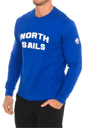 North Sails Sweatshirts & Hoodies, Heren, Blauw, S, Nylon, Geribbelde Crew Neck Sweatshirt