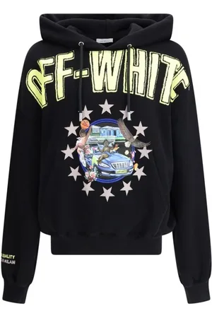 OFF-WHITE Sweatshirts & Hoodies, Heren, Zwart, M, Katoen, Fresco Star Hoodie