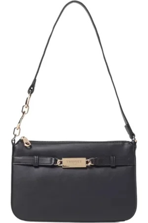 Twin-Set Tassen, Dames, Zwart, ONE Size, Zwarte schoudertas met ritssluiting