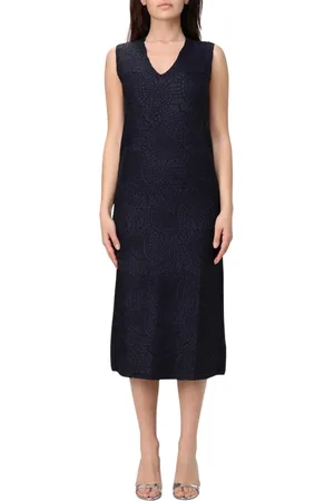 MEIMEIJ Kleedjes, Dames, Blauw, M, Blauwe Elegante Midi Jurk Vrouwen