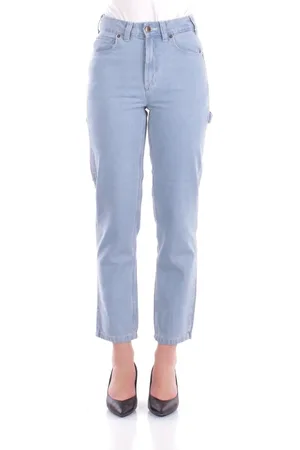 Dickies Jeans, Dames, Blauw, W29, Katoen, Logo Achterzak Regular Fit Jeans
