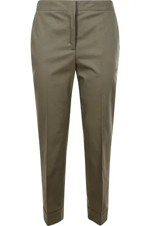 PT Torino Broeken, Dames, Groen, M, Katoen, Moderne beige broek voor veelzijdige elegantie