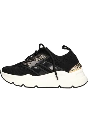 Emanuélle vee Schoenen, Dames, Zwart, 40 EU, Leer, Sneakers Zwart