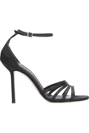 Ncub Schoenen, Dames, Zwart, 37 EU, Satijn, Zwarte Satijnen Enkelband Hakken