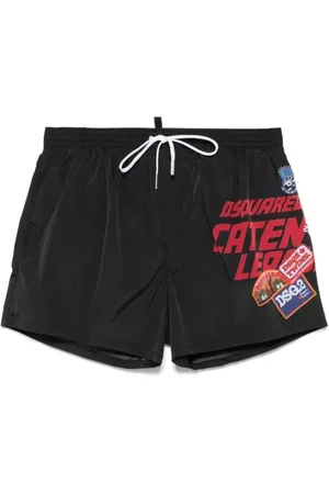 Dsquared2 Badkleding, Heren, Zwart, 2Xl, Zwarte Zeekleding Shorts Lente Zomer