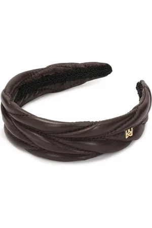 Kazar Accessoires, Dames, Bruin, ONE Size, Leer, Donkerbruin gewatteerd patroon hoofdband