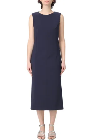 Patrizia Pepe Kleedjes, Dames, Blauw, S, Blauwe Mouwloze A-lijn Jurk
