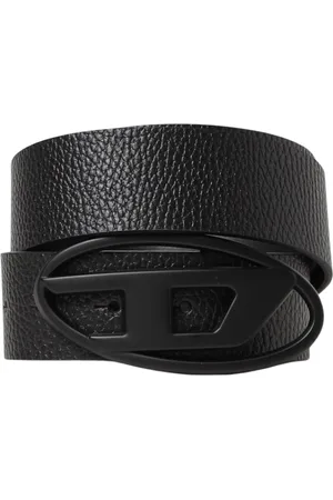 Diesel Accessoires, Heren, Zwart, 90 CM, Klassieke Zwarte Leren Riem met Metalen Gesp