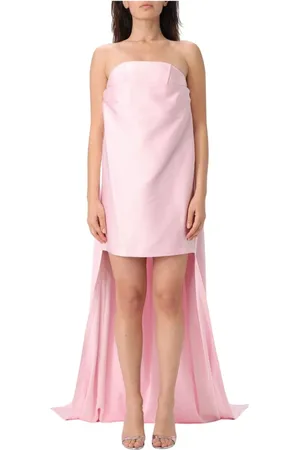 Monot Kleedjes, Dames, Roze, L, Roze Mouwloze Gedrapeerde Jurk
