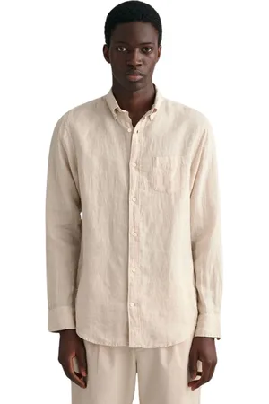 GANT Overhemden, Heren, , 4Xl, Linnen, Regular Linnen Overhemd