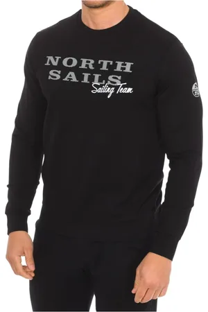 North Sails Sweatshirts & Hoodies, Heren, Zwart, XL, Nylon, Geribbelde Crew Neck Sweater