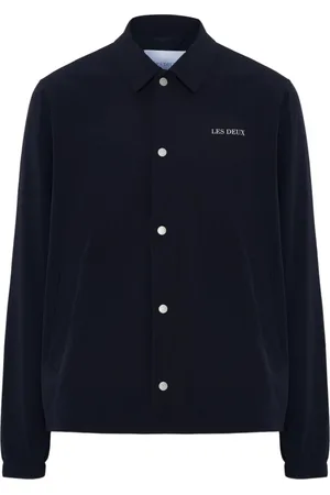 Les Deux Jassen, Heren, Blauw, L, Nylon, Blauwe Logo Miniature Jas