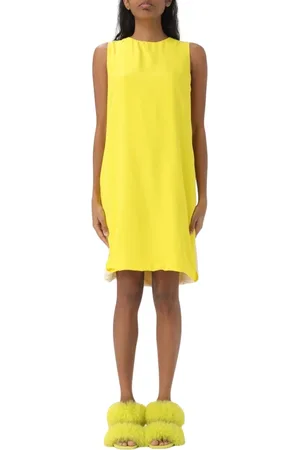 Msgm Kleedjes, Dames, Geel, M, Gele Shift Jurk voor Vrouwen