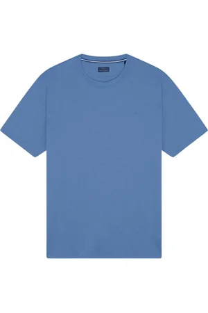 Paul & Shark Tops, Heren, Blauw, M, Katoen, Haai Geborduurd Katoenen Jersey T-shirt