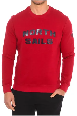 North Sails Sweatshirts & Hoodies, Heren, Rood, L, Nylon, Geribbelde Ronde Hals Sweater