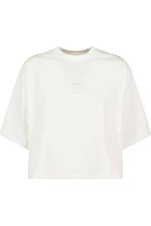 ANINE BING Tops, Dames, Wit, S, Monogram Framed Cropped Tee