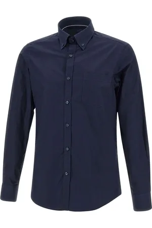 Paul & Shark Overhemden, Heren, Blauw, 3Xs, Katoen, Midnight Paisley Katoenen Overhemd