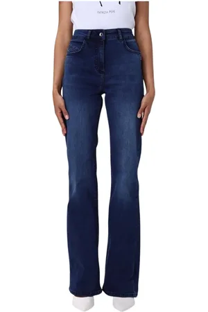 Patrizia Pepe Jeans, Dames, Blauw, W30, Denim, Hoge Taille Flared Jeans