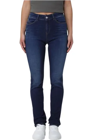 Emporio Armani Jeans, Dames, Blauw, W25, Blauwe Skinny Jeans voor Vrouwen