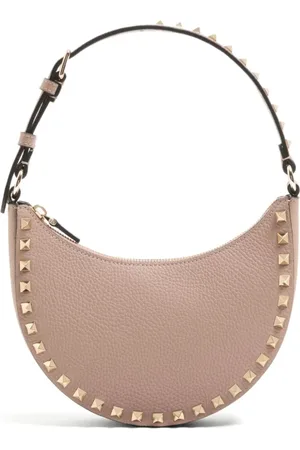 VALENTINO GARAVANI Tassen, Dames, Roze, ONE Size, Leer, Roze Schoudertas met Rockstud-details