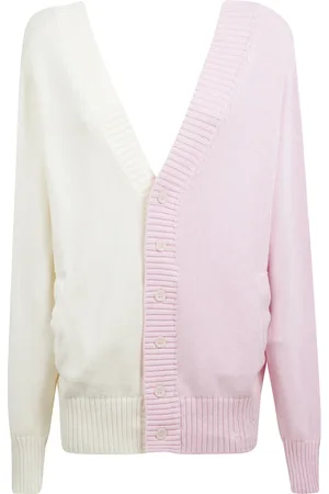 Fiorucci Truien, Dames, Veelkleurig, M, Tweekleurige Cardigan met Knoopdetail
