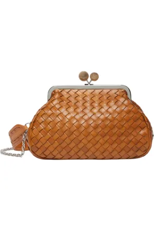 Max Mara Tassen, Dames, Bruin, ONE Size, Leer, Bruine Pasticcino tas medium clutch