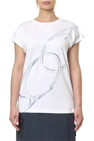HERNO Tops, Dames, Wit, L, Katoen, Wit T-shirt met ronde hals