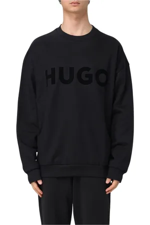 HUGO BOSS Sweatshirts & Hoodies, Heren, Zwart, M, Stijlvol Zwart Crewneck Sweatshirt