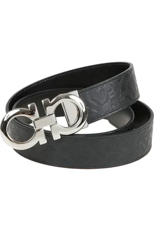 Salvatore Ferragamo Accessoires, Heren, Zwart, 90 CM, Omkeerbare Verstelbare Riem Haken