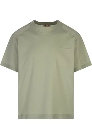 Marni Tops, Heren, Groen, L, Groen T-shirt met Trunkaroo-zak