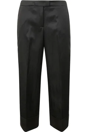 PT Torino Broeken, Dames, Zwart, XS, Leer, Antiek Roze Getailleerde Broek