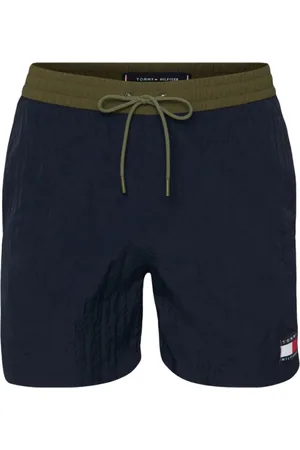 Tommy Hilfiger Badkleding, Heren, Blauw, M, Blauwe Logo Patch Zwemshorts