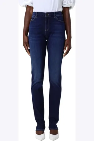Emporio Armani Jeans, Dames, Blauw, W31, Denim, Klassieke Fit Denim Jeans