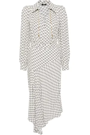 Elisabetta Franchi Kleedjes, Dames, Wit, L, Elegante Zwarte Jurk voor Vrouwen