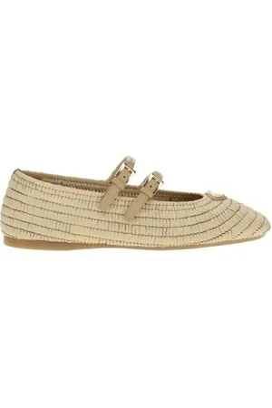 Prada Schoenen, Dames, , 37 EU, Gehaakte ballerina met dubbele gespsluiting