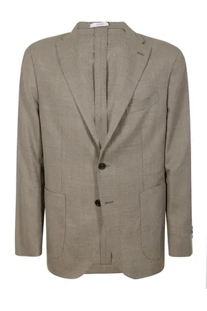 Boglioli Jassen, Heren, Bruin, 4Xl, Leer, Bruine Getailleerde Jas voor Mannen