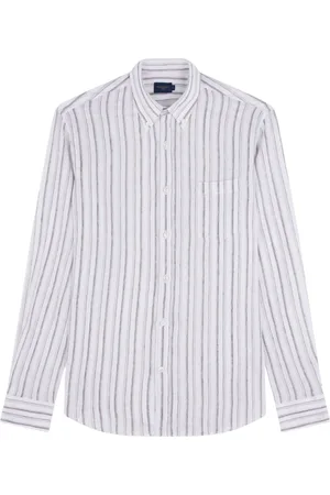 Paul & Shark Overhemden, Heren, Wit, 5Xl, Linnen, Linnen overhemd met knoopsluiting
