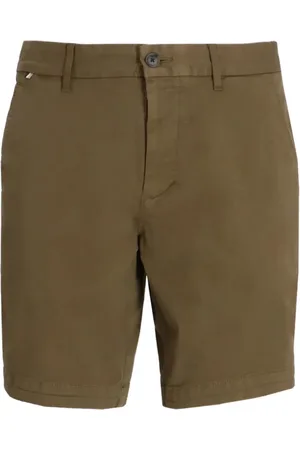 HUGO BOSS Korte broeken, Heren, Groen, M, Katoen, Slim Fit Katoenen Twill Shorts