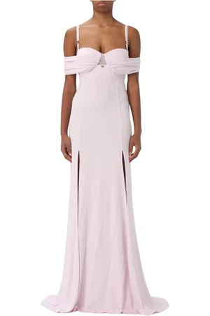 Elisabetta Franchi Kleedjes, Dames, Roze, S, Polyester, Chique Zwarte Maxi Jurk