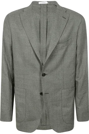 Boglioli Jassen, Heren, Grijs, 3Xl, Leer, Bruine Getailleerde Jas voor Mannen