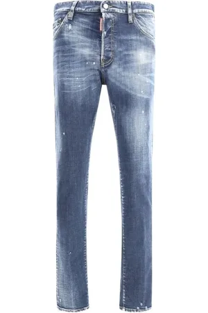 Dsquared2 Jeans, Heren, Blauw, 3Xl, Katoen, Jeans van katoen met logo-leren patch