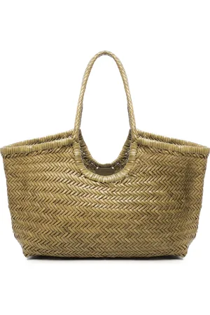 Dragon Diffusion Tassen, Dames, Groen, ONE Size, Leer, Gevlochten leren tas